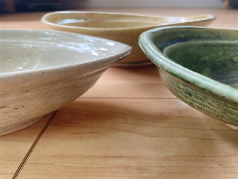 あずき、おりべ、みかんの釉薬 20cmのどんぶり鉢 - 画像 (3)